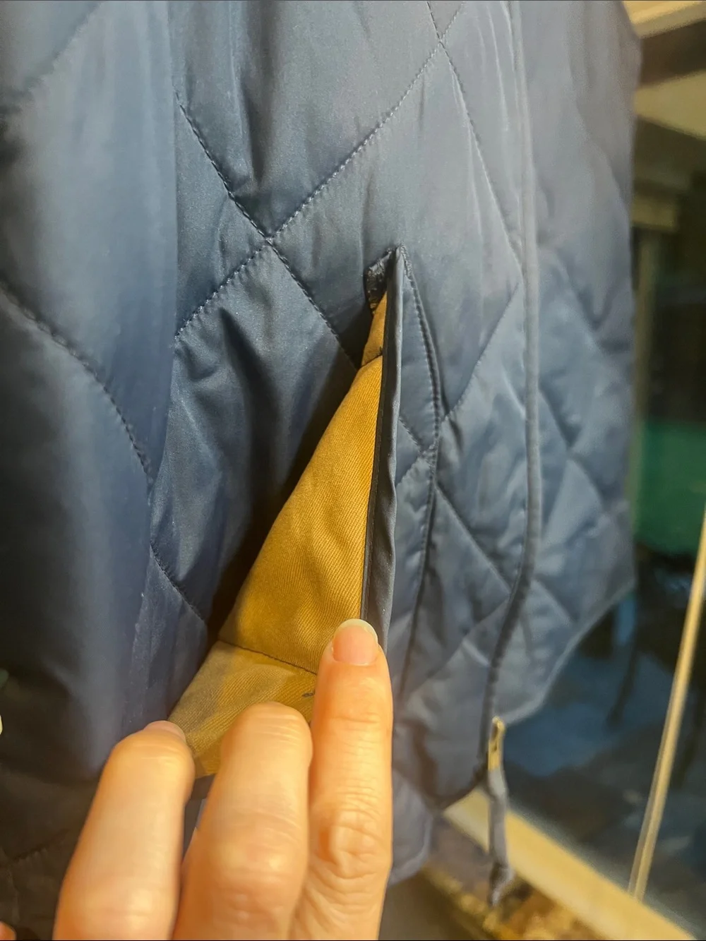 J. Crew Quilted Vest Navy / Khaki